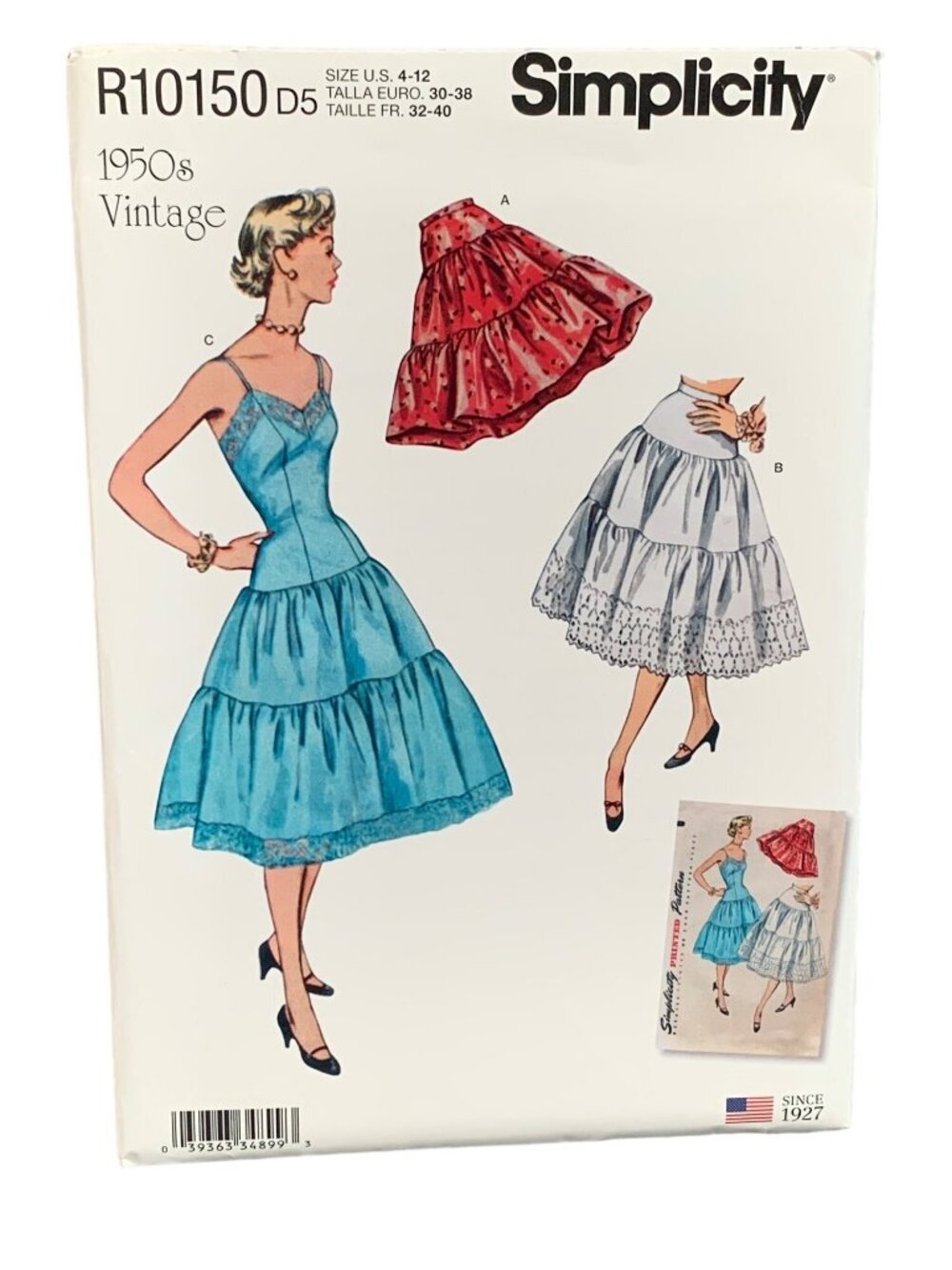 Simplicity 1950s Dress Pattern R10150 Size 4-6-8-10-12 Flirty & Fabulous Uncut